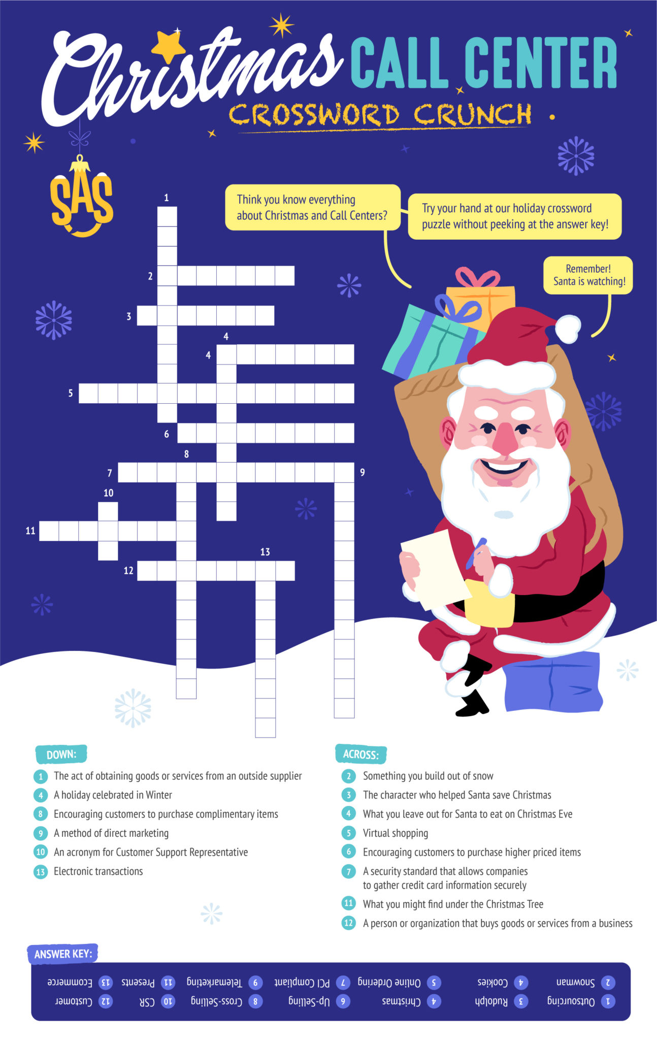 Download Our Call Center Themed Christmas Crossword Puzzle SAS